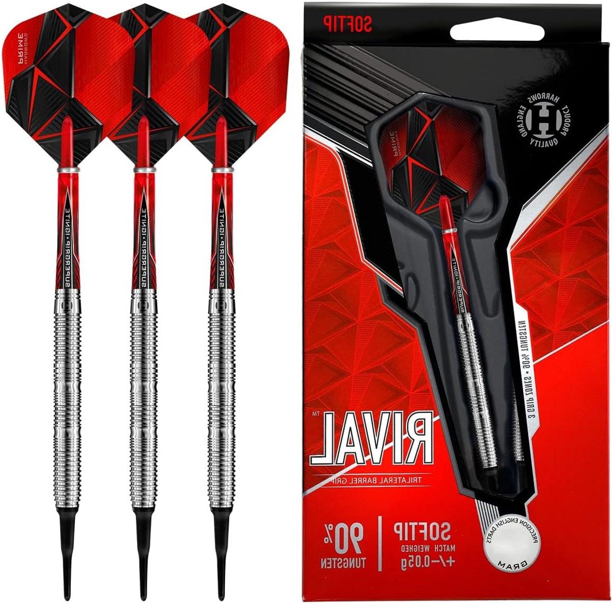 Darts Set - Softtip Darts - Precisie Werpen - 90% Wolfraam Vat - 18g - Naturel