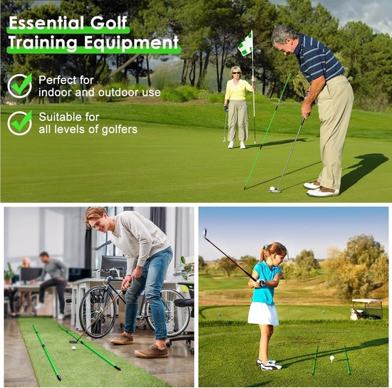 Golf Alignment Sticks - Oefenstokken Golf - Golfswing Verbeteren - Inklapbaar Ontwerp - 3 Stuks 122 cm - Groen van GOLF — afbeelding 4