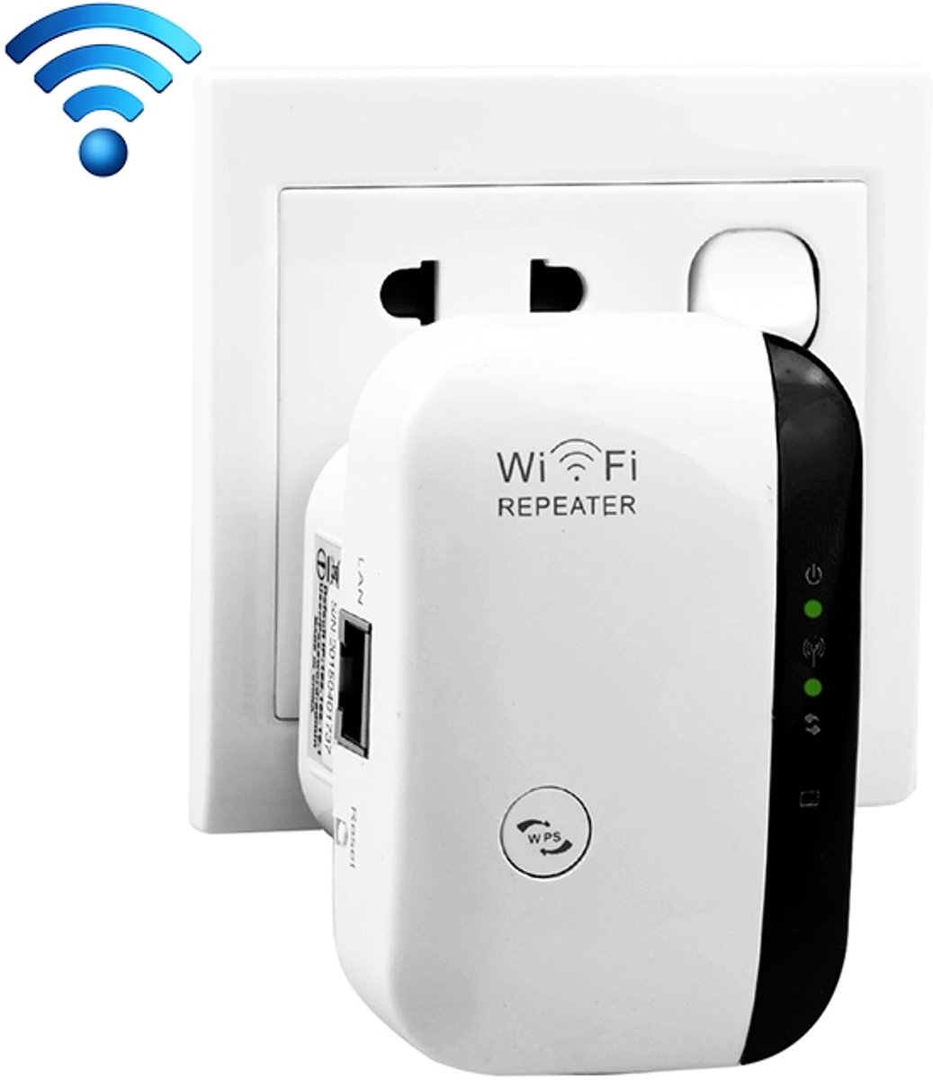 EU-stekker 300 Mbps Wireless-N WIFI 802.11n Repeater Range Expander (WS-WN560N2) (wit)