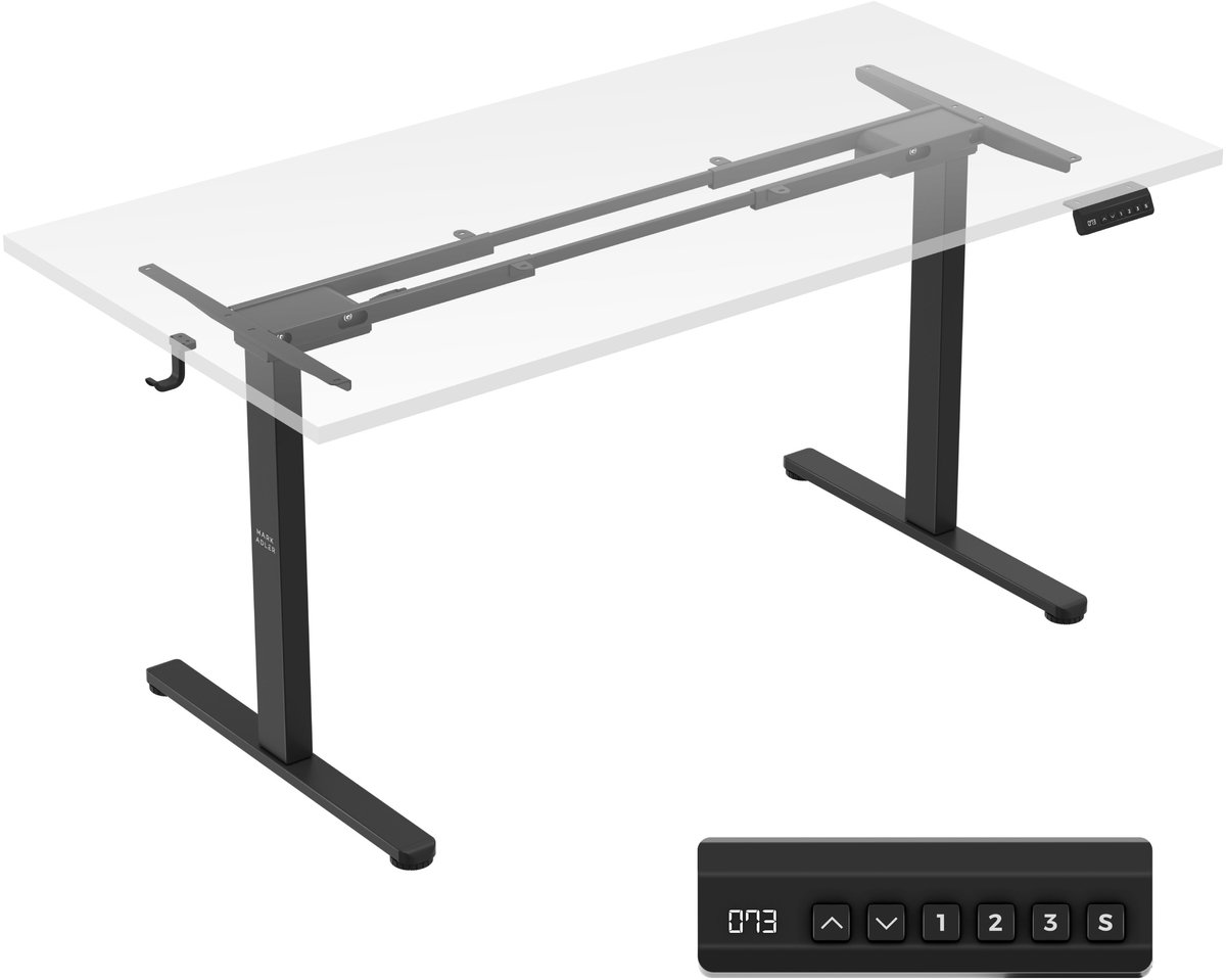 Elektrisch zit sta bureau onderstel Mark Adler Xeno 4.5 Wit - 73–119 cm - 2 motoren - Tot 100 kg - Zwart
