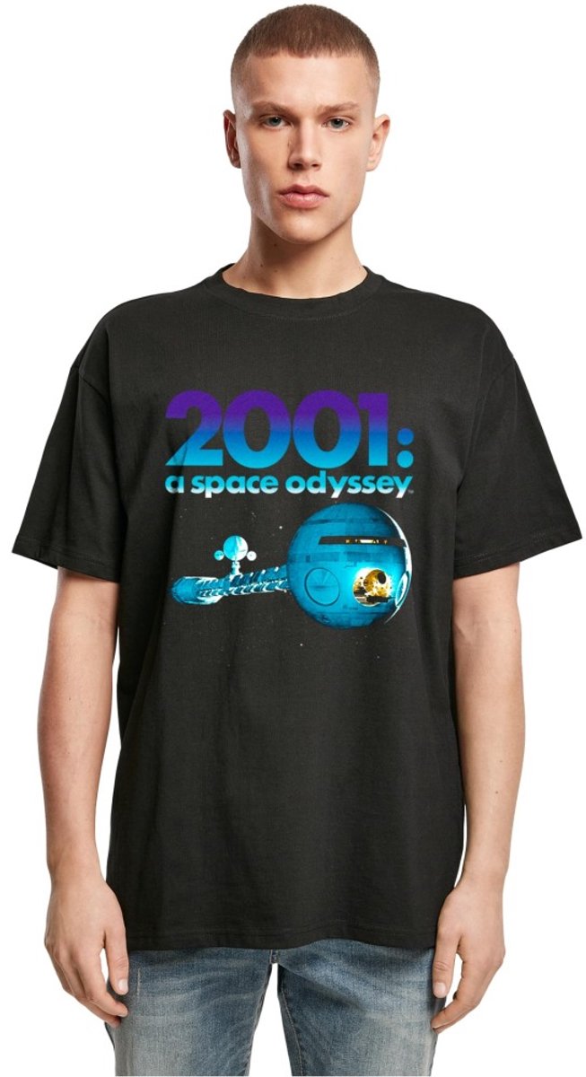 Merchcode A Space Odyssey - Spaceship Oversize Heren Tshirt - XS - Zwart