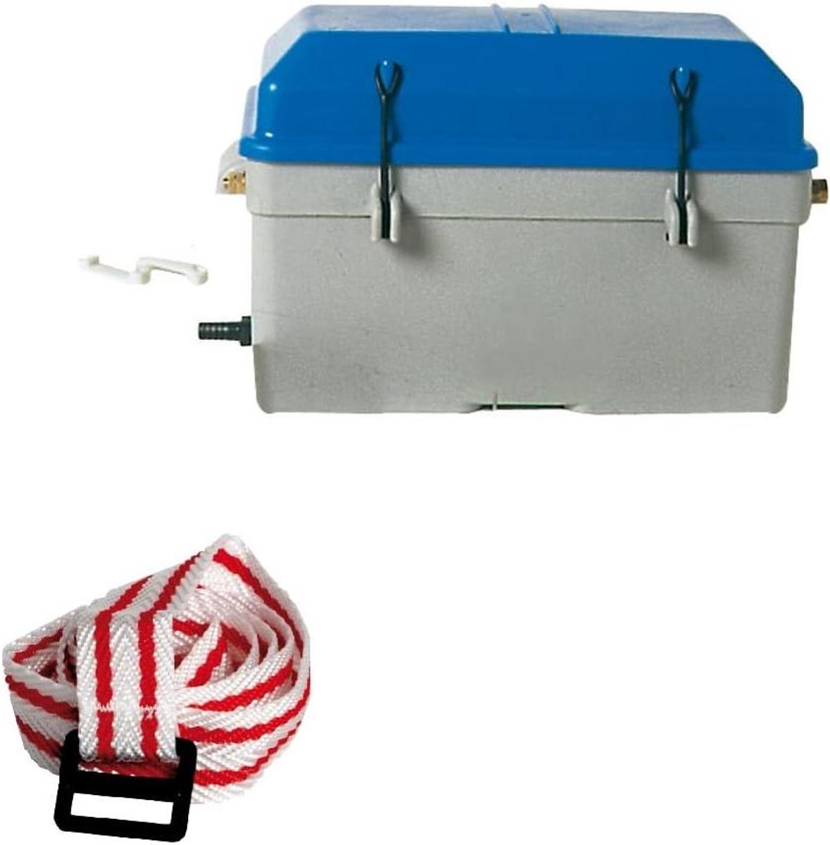 Waterdicht Batterijvak - Accubak Opslag - Accu Bescherming - ISO 10133 Gecertificeerd - 36x18.5x22cm - Grijs Blauw