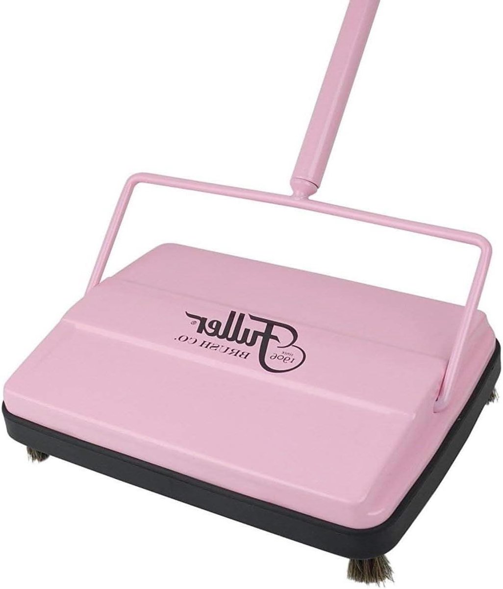 Tapijt Veegmachine - Kruimeldief Vloer - Snel Opruimen - Elektrostatische Werking - 24 x 16 x 119 cm - Roze