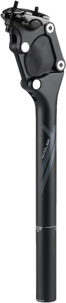 Zadelpen - Fietszadelpen - Comfortabel Fietsen - Parallellogramvering - 350 mm - Zwart