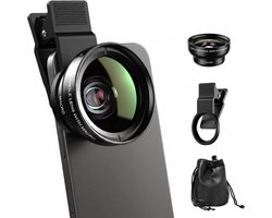 Fokelyi - Telefoonlenzen -12,5x opzetmacro-lens-Telefoon Camera VersterkerHD-cameralens - Geschikt voor mobiele telefoons - Opbergtas-Zwart