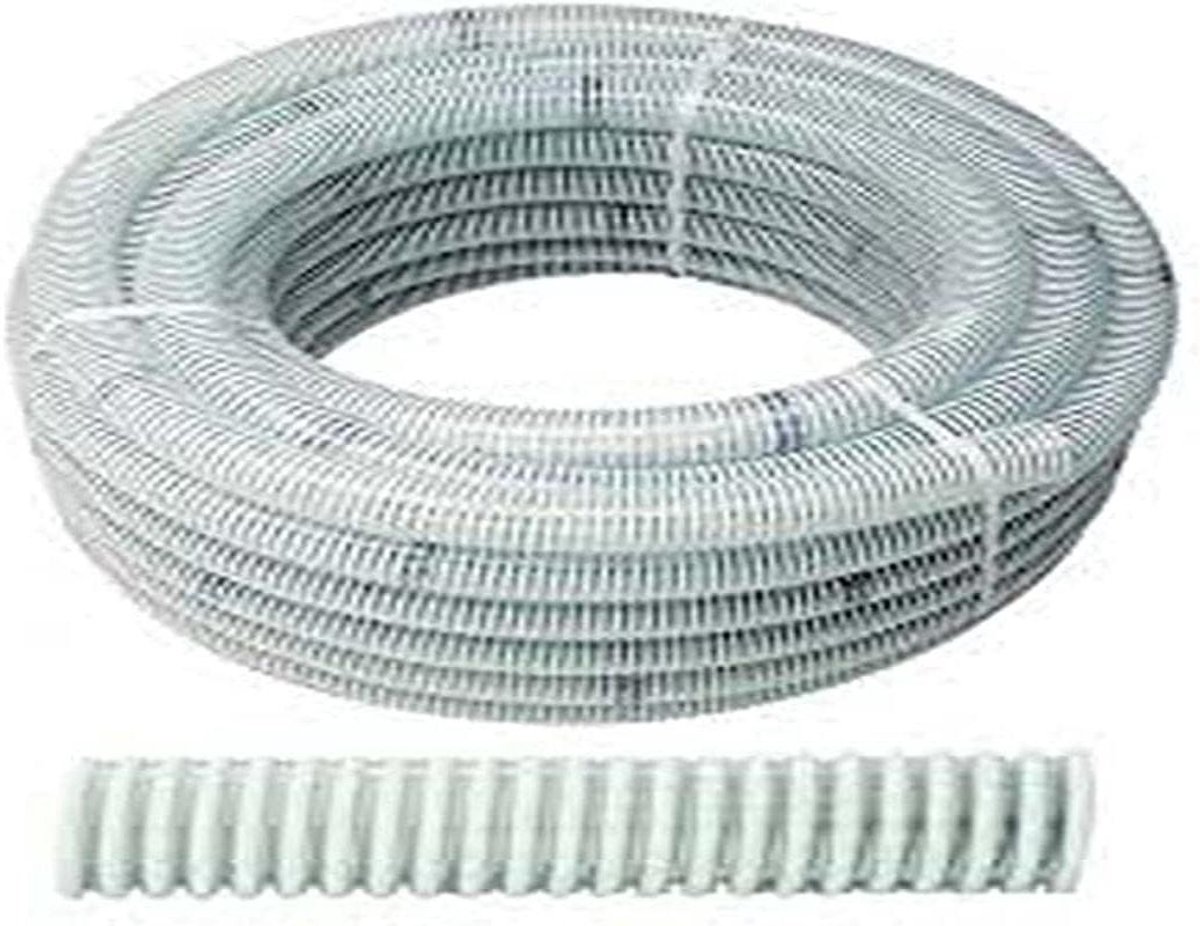 Flexibele Slang - PVC Slang - Water Transport - Spiraalversterkt - 25 meter - Wit