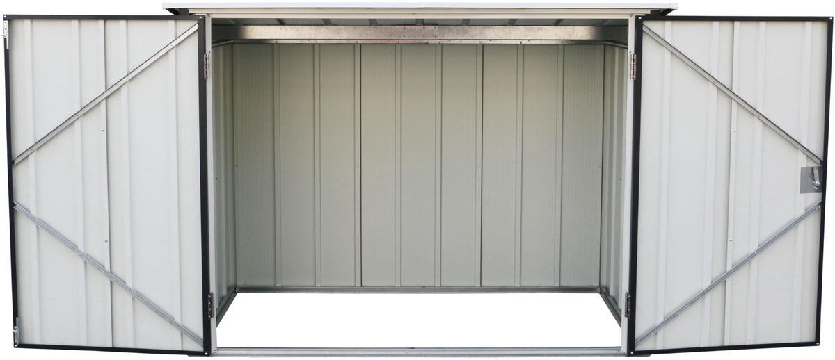 SnelShoppen - Duramax Metalen Fietsenberging voor 2 Fietsen - Antraciet - Brede Dubbele Afsluitbare Deuren - Tuinschuur, Buitenberging, Fietsenstallin
