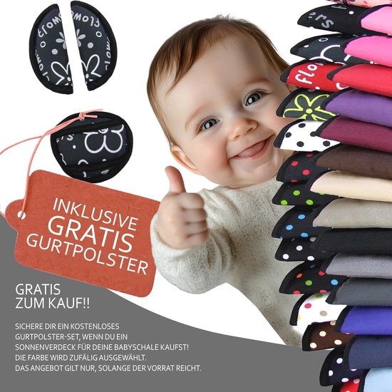 Babyzit Zonnekap - Autostoel Zonwering - Baby Beschermen - UV-Bescherming 50+ - Compatibel Maxi Cosi Cabrio Fix - Blauw — afbeelding 2