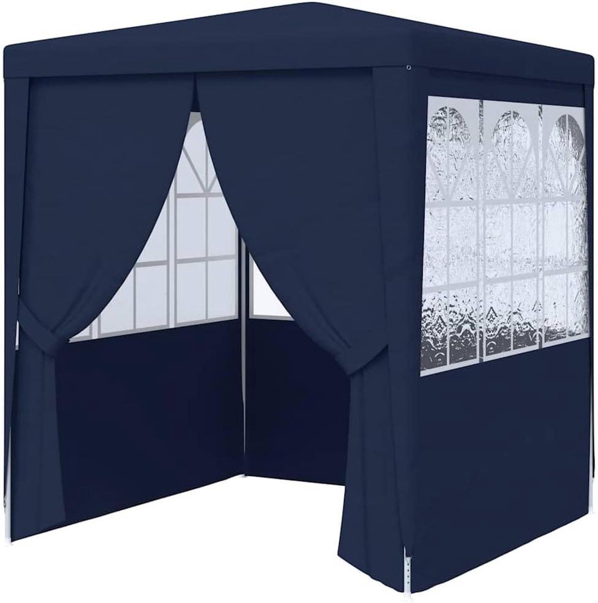 Tuinpaviljoen met Ramen - Feesttent Gazebo - Buitenfeesten Organiseren - Waterdicht en UV-bestendig - 2.5 x 2.5 meter - Blauw