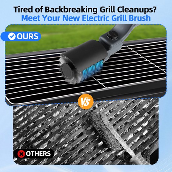 New Electric Grill Brush, Wireless Rechargeable BBQ Cleaning Brush, Carry Two Replacement Brushes, Waterproof Cleaning for BBQ Grills Outdoor Grills, Gift for Men and Dad van Merkloos — afbeelding 2