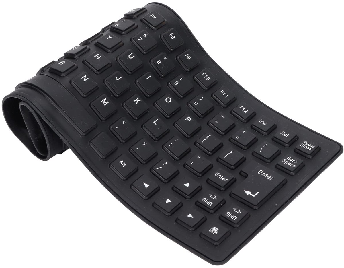 SnelShoppen - Flexibel Siliconen Toetsenbord USB Bedraad Stil Zacht Comfortabel Waterdicht Opvouwbaar Draagbaar Stofdicht Oliebestendig voor PC Laptop