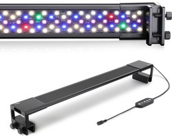 SnelShoppen - Hygger Clip-on Aquariumverlichting 26W, Volledig Spectrum, 10 Kleuren, Instelbare Timer, 3 Modi voor Zoetwateraquaria 75-82 cm