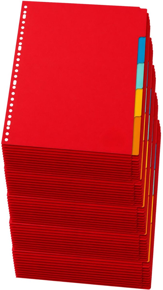Stylex A4 tabbladen set - 75x stuks - gekleurd - 23 ringen - karton - ringmap tabs
