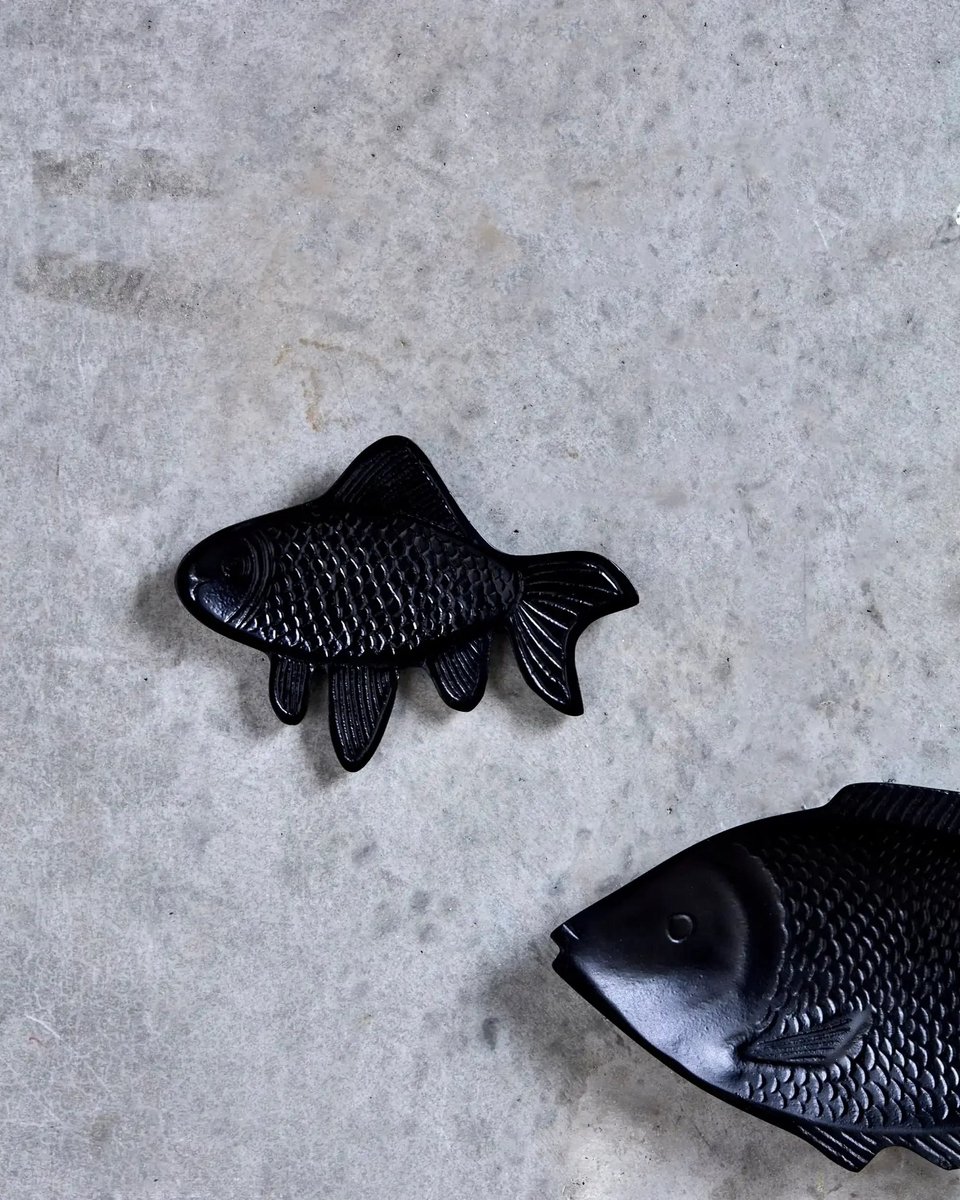 House Doctor Wanddecoratie Fish Zwart 19.5cm