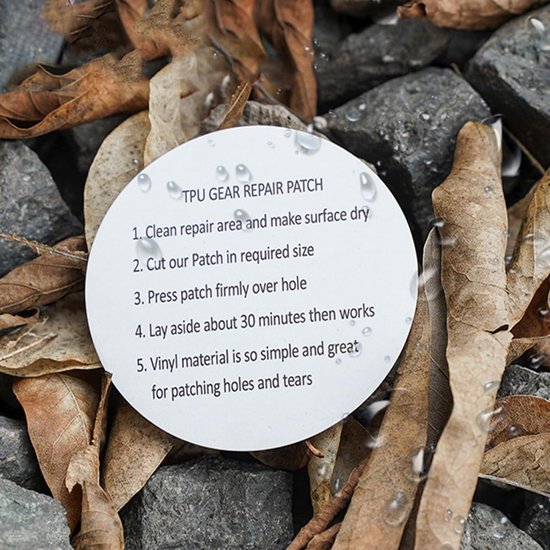Reparatiedoekjes - Waterdichte stickers - Outdoor reparatie - Transparant TPU materiaal - 5 stuks - Transparant — afbeelding 4