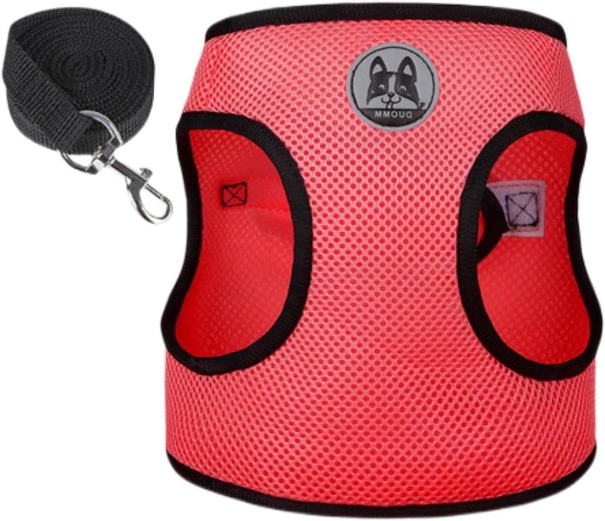 Honden Tuigje - Huisdier Vest - Veilig Wandelen - Reflecterend Ontwerp - M 46-50cm - Rood