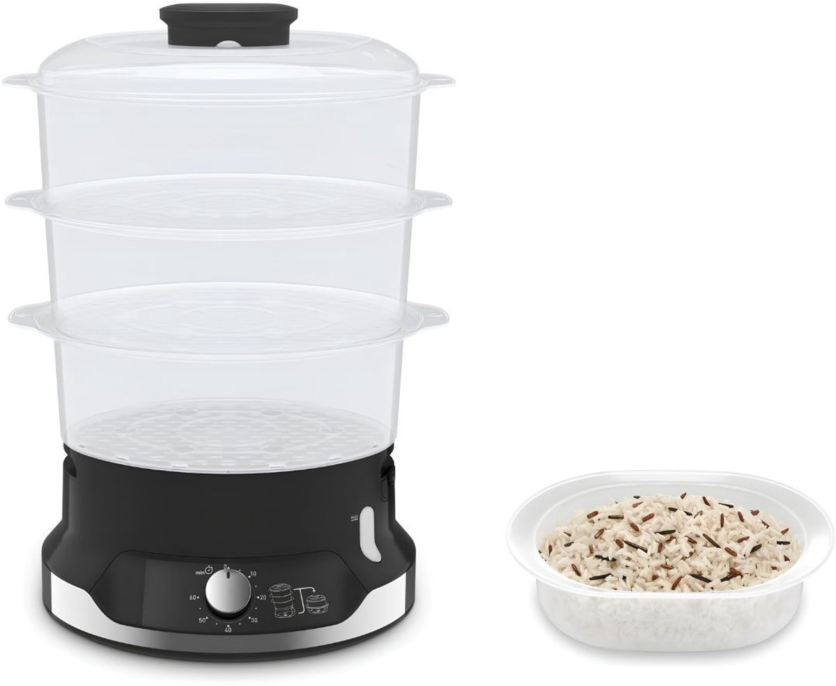 SP® Slowcooker - Elektrische Stoompan - UltraCompact - Zwart/Wit - 31cm x 28cm x 27cm