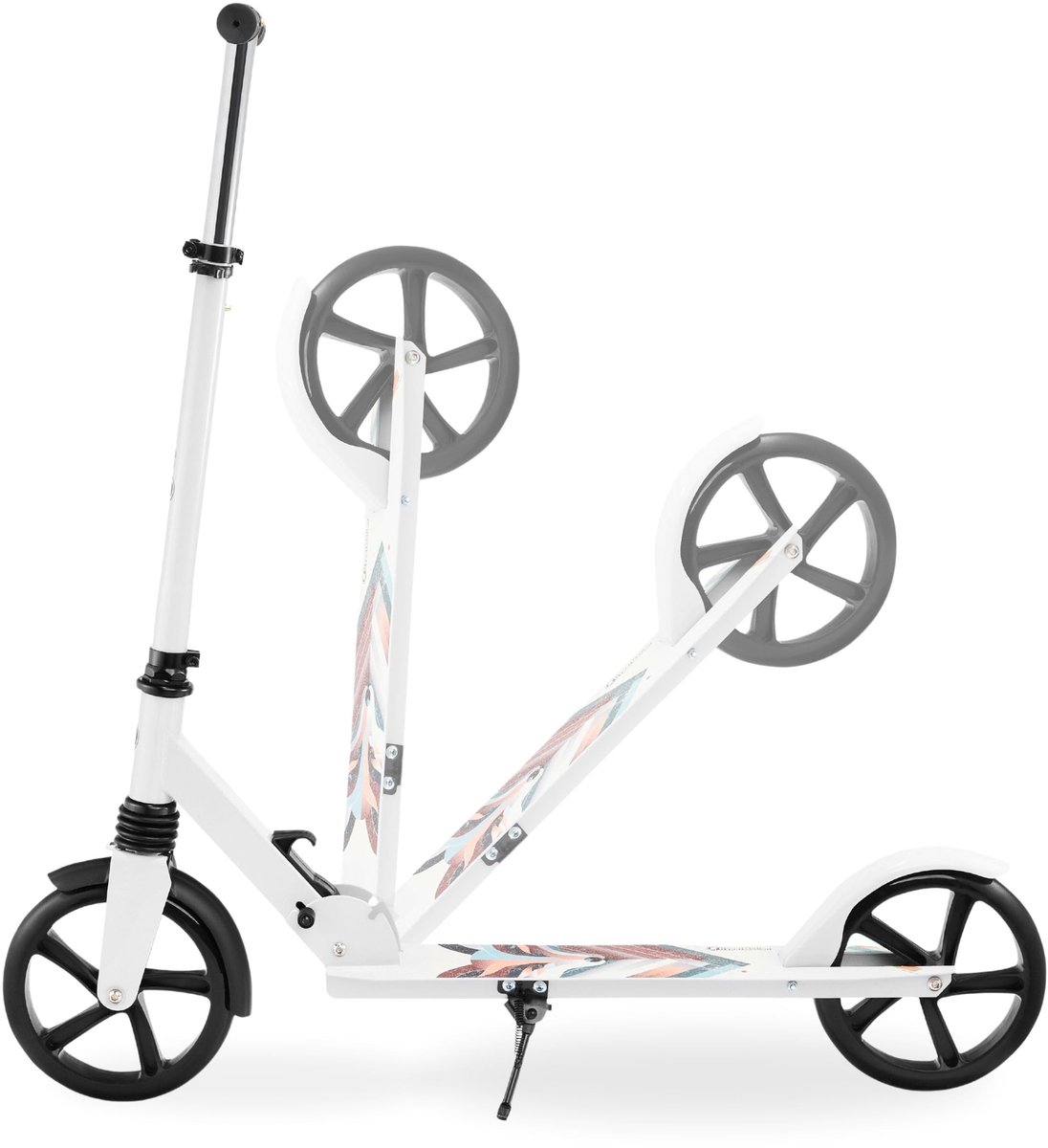 SnelShoppen - HyperMotion Step met Dubbele Wielen voor Jongeren en Volwassenen, Schokdemper, Tot 100 kg, Verstelbaar Stuur 85-95 cm, Anti-slip Dek, St