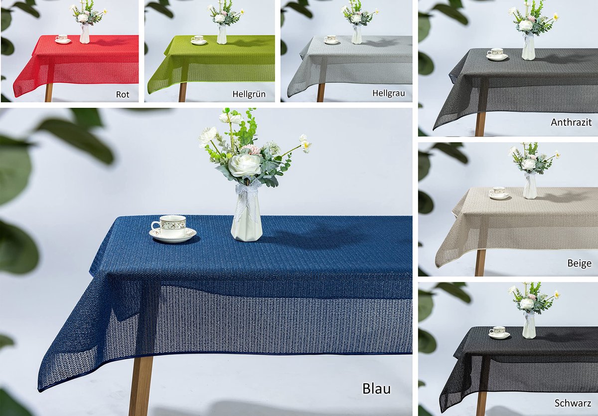 SnelShoppen - Zacht Schuim Tafelkleed Rectangular 130x220 cm Beige met Biesband voor Tuin, Balkon, Terras, Camping, Feestjes, Kinderen, Waterafstotend