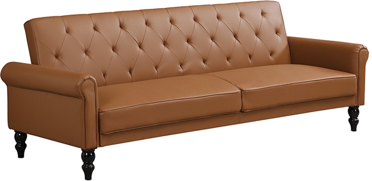 Tyne-Slaapbed 3-zitter in PU cognac