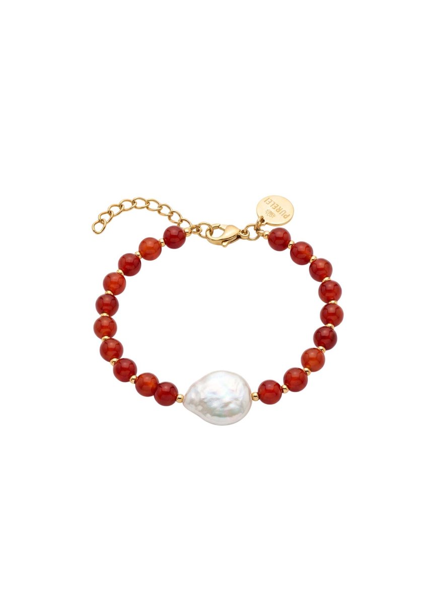PURELEI Armband Red Achat Pearl