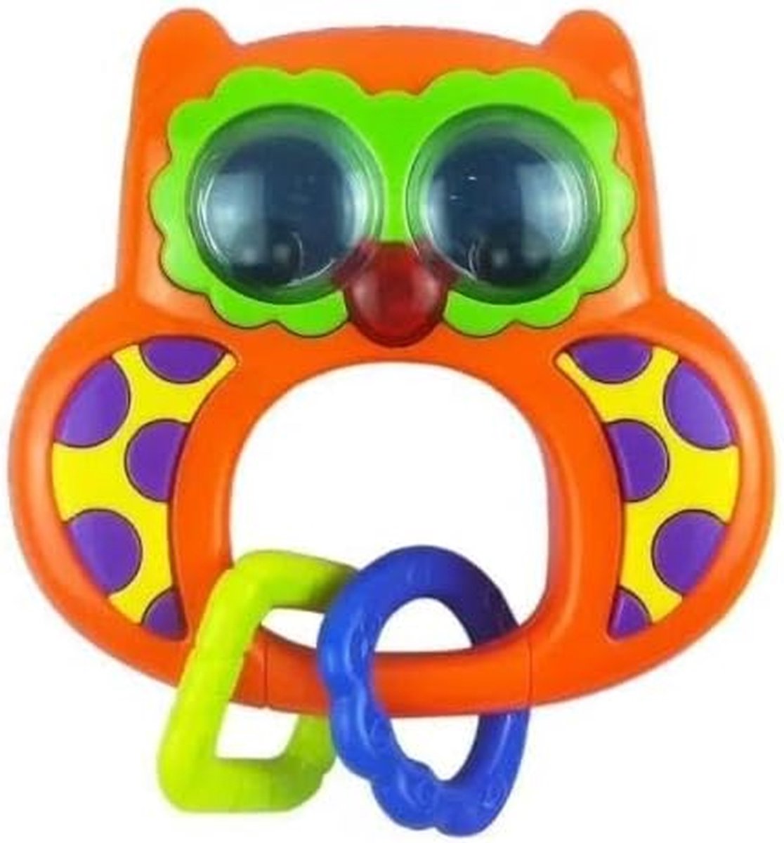 Rammelaar Uil - Muziekdoosje Baby - Baby Ontwikkeling - Speelt 4 Melodieën - 11 x 10 x 2.5 cm - Oranje