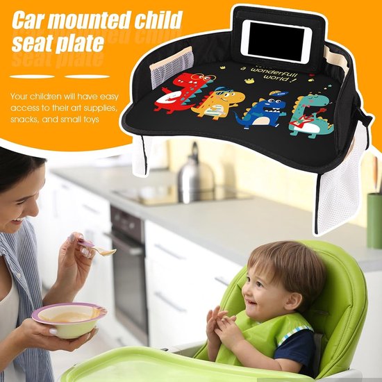Reistafel Kinderen Auto - Autostoel Tafelblad - Eten en Spelen - Waterdicht en Opbergbaar — afbeelding 2