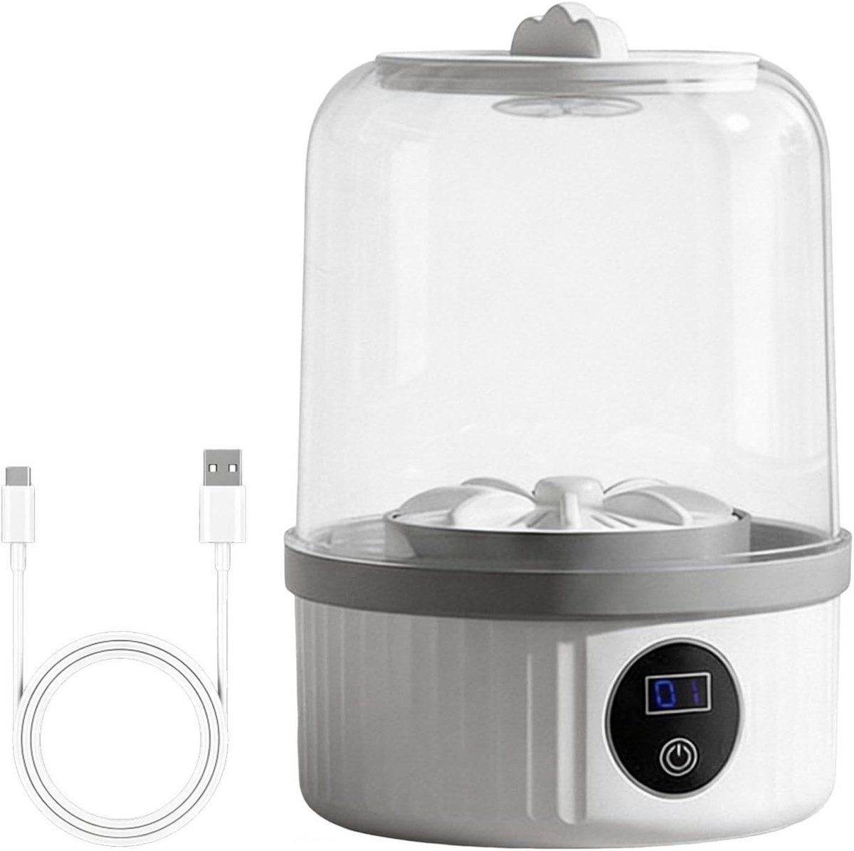 Draagbare Wasmachine Mini Wasmachine Compact Ondergoed Wassen Stille Werking USB Opladen 14.4 cm Wit