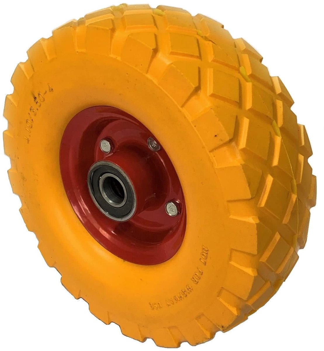 SnelShoppen - Lekbestendig Geel Wiel voor Kruiwagen - Duurzaam Rubber - Ideaal voor Bouw en Tuin - 16 inch - Perfect voor Tuinwerkzaamheden en Klussen
