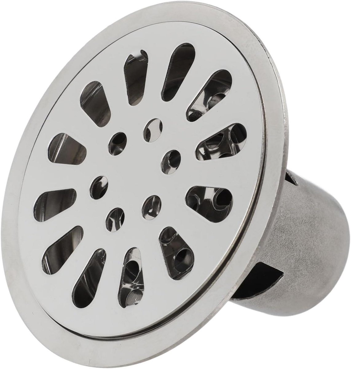 Afvoerputje RVS - Doucheafvoer Geurbestendig - Badkamer Ventileren - 9 Cm Diep Waterslot - 9x9cm - Zilver