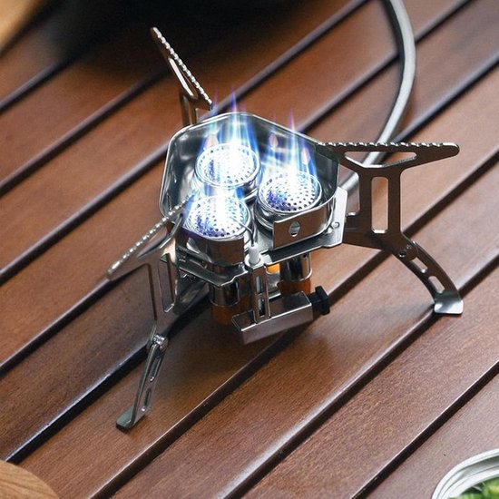 Camping Kookstel - Outdoor Brander - Buiten Koken - Dubbel Interface Ontwerp - 14 x 9 cm - Zilver van Camping — afbeelding 2