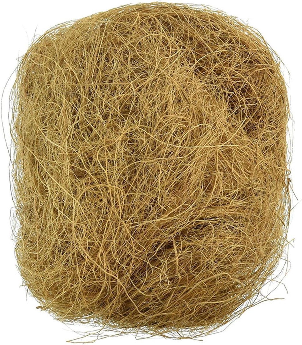 Kokosvezel Bodembedekking - Natuurlijke Vezels Nestmateriaal - Dierenverblijf Inrichten - Stofvrij en Absorberend - 140 g - Bruin