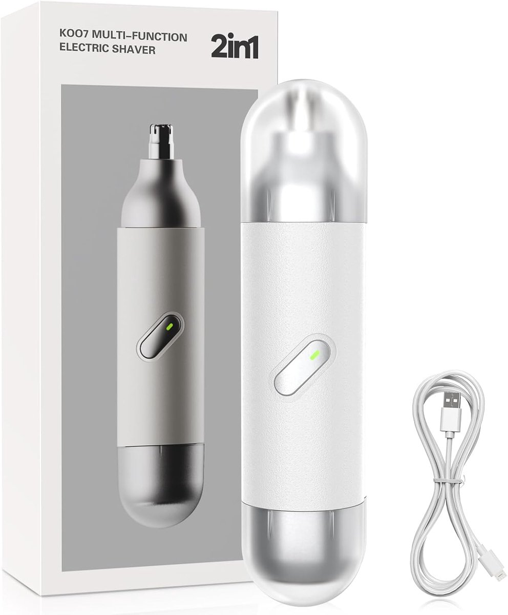 SnelShoppen - 2-in-1 Neushaartrimmer, Oortondeuse, Baardtrimmer, Gezichtshaarverwijderaar, Professioneel USB-oplaadbaar, Pijnvrije Haartrimmer voor Ma