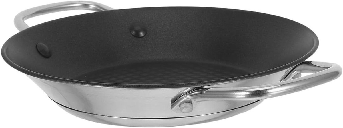 Grillpan Roestvrij Staal Koekenpan Omeletpan Biefstuk Bakken Antiaanbak Oppervlak 28 cm Zilver