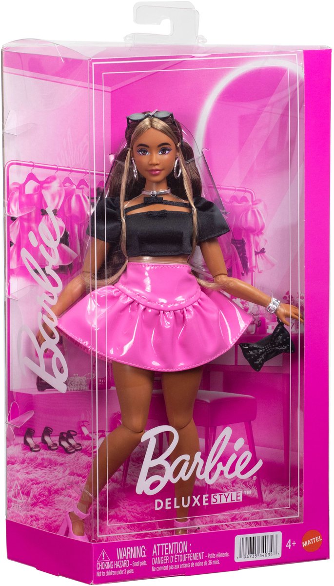 Barbie Deluxe Stijl Pop - Met roze vinyl Barbiecore-rok - Modepop van Barbie — afbeelding 5