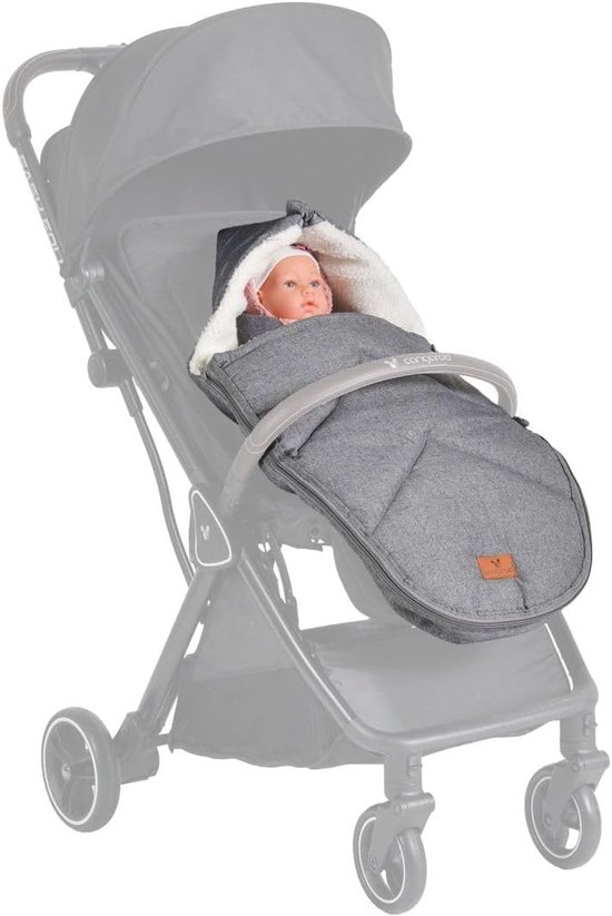 Kinderwagen Voetenzak - Wandelwagenzak Baby - Warm Houden - Zachte Binnenvoering - 80 x 40 cm - Grijs — afbeelding 3