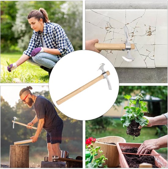 Pickhouweel met Schoffel - Tuinbijl Graafgereedschap - Grond Bewerken - Afneembare Steel - 41 cm - Zilver — afbeelding 4