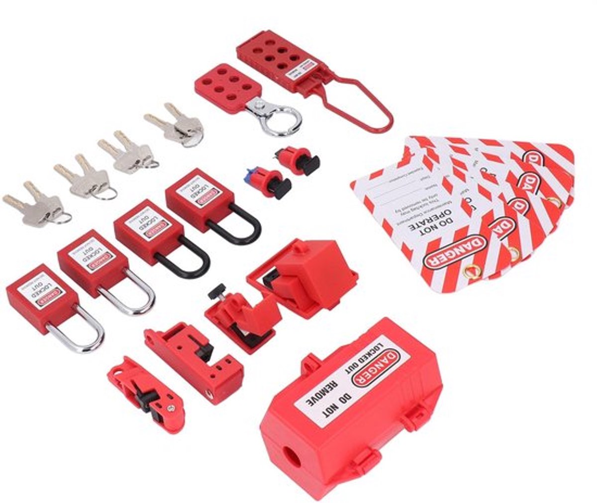 Tagout-set voor Elektrische Vergrendeling met Loto-sloten en Grendels