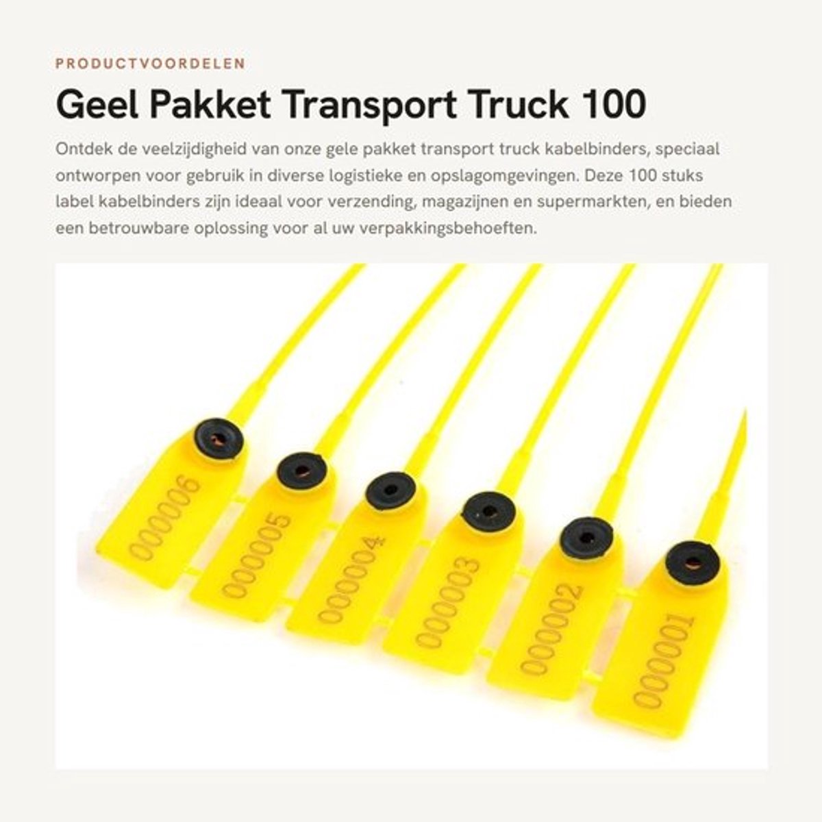 Kabelbinders 100 Stuks - Label Kabelbinders - Transport Kabelbinders - Herbruikbare Kabelbinders - PP Materiaal - Hoge Taaiheid - Verpakkingsband