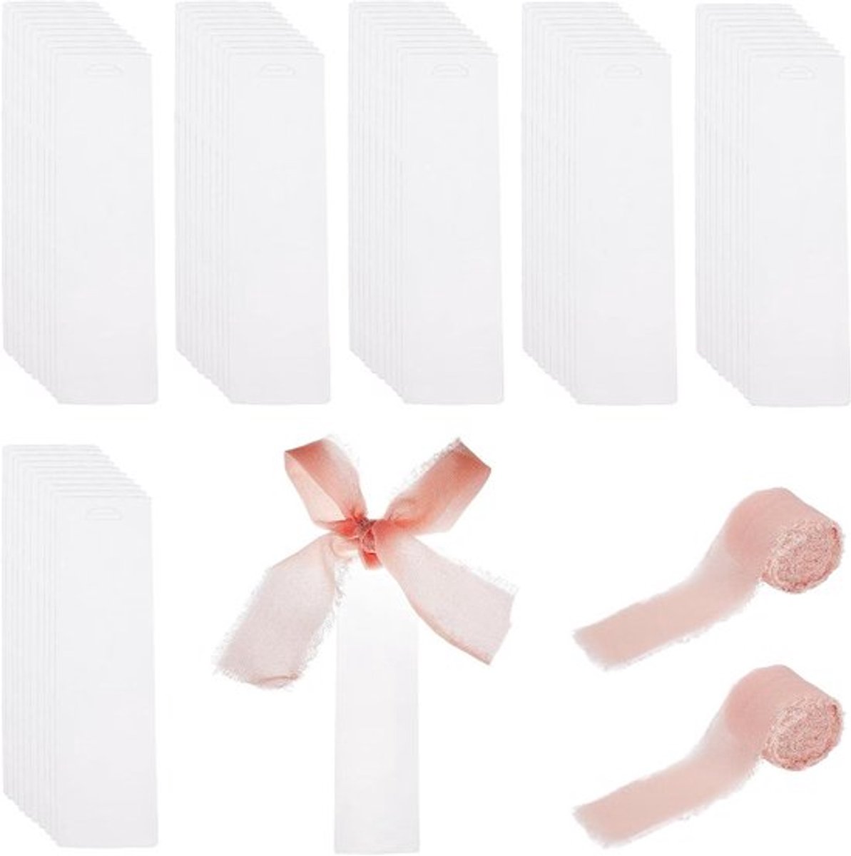 60 stuks acryl bladwijzers, transparante boekenleggers voor sublimatie met chiffon rolls