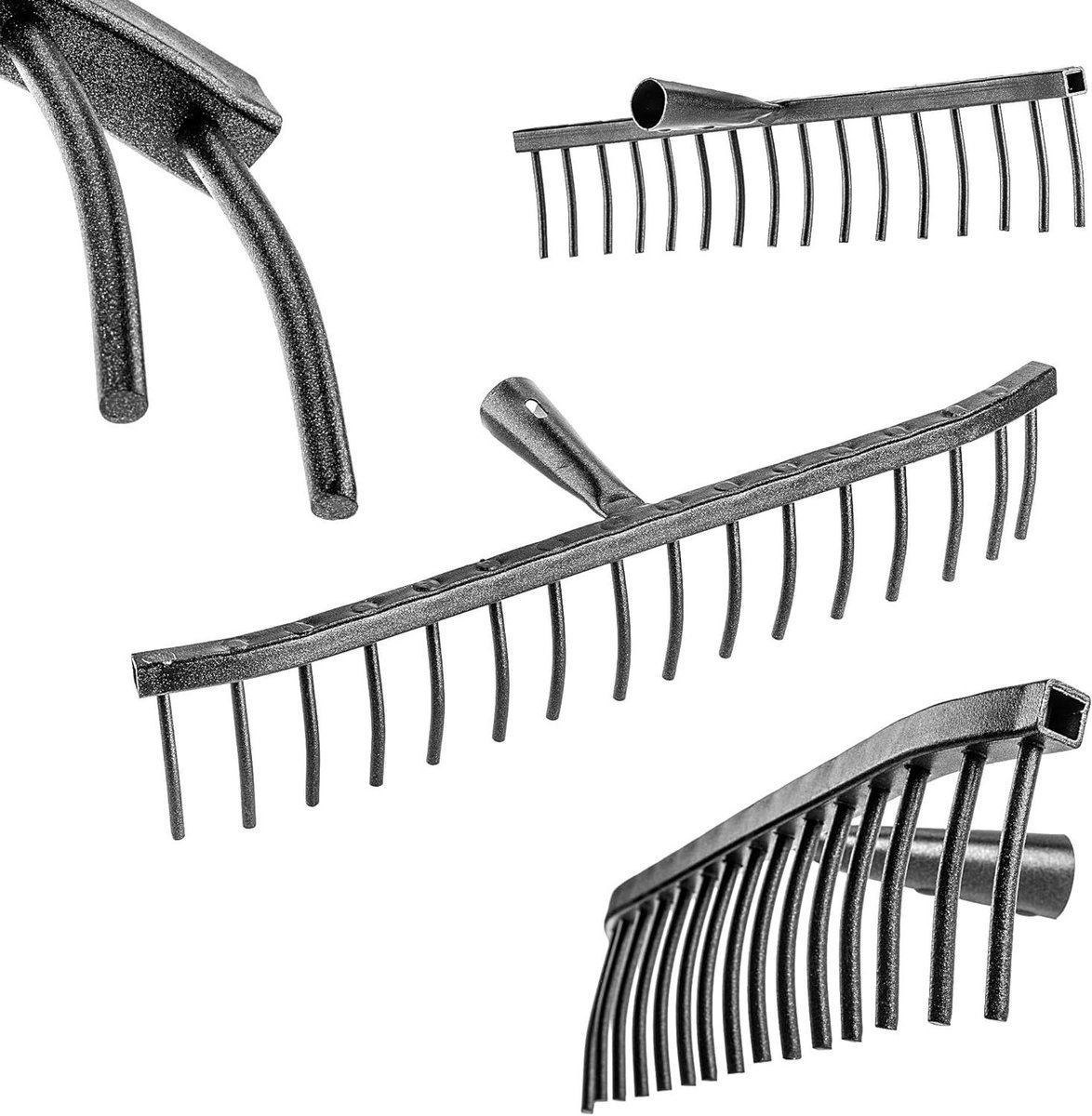 Tuinhark Staal - Steenhark Reken - Tuin Opruimen - Gehard Staal - 46.5 cm Breed - Zwart