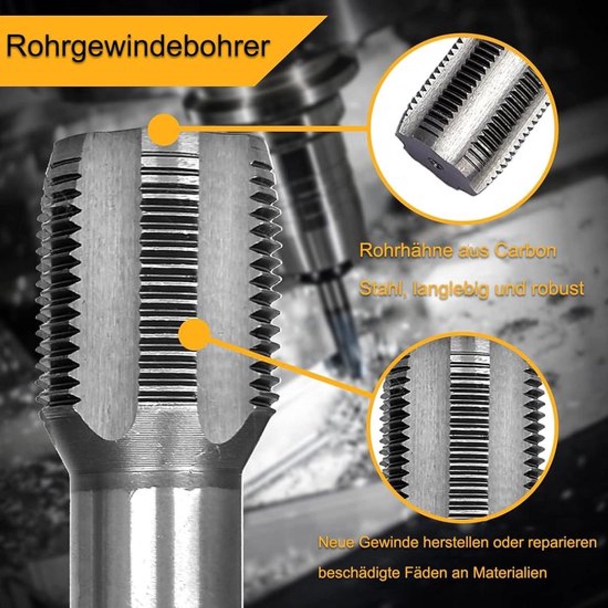 Boorset koolstofstaal 1/2 inch voor waterleidingen en autoreparatie - Insnijdraadboor voor machines