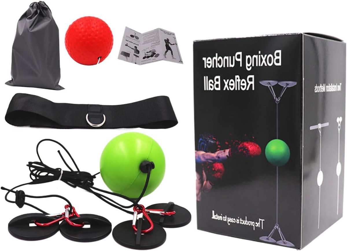Boksbal Hoofdband - Reflex Bal - Reactiesnelheid Trainen - Zonder Stoten - Enkele Attribuut - Zwart