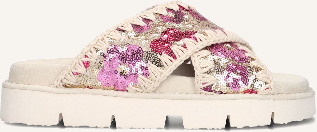 Mou Sequins Criss-cross Bio Sandal Slippers - Dames - Multi - Maat 40