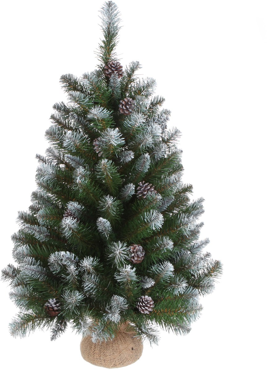 Bol.com Triumph Tree Empress Kunstkerstboom H90 x D71 cm - Kunstboom in Jute Zak - Kunst Kerstboom voor Binnen - 184 Tips - Groen aanbieding