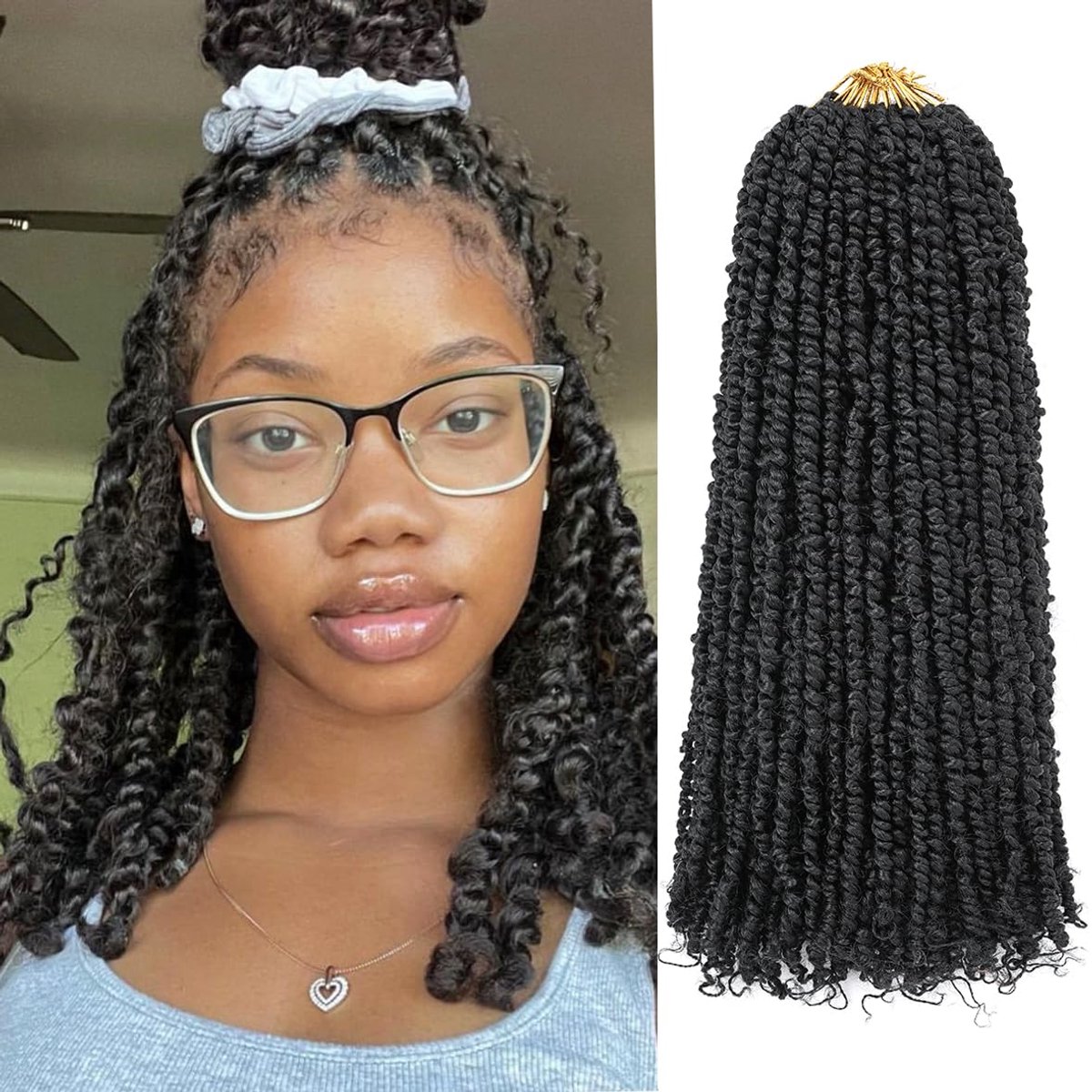 Dailygoods - Leeven Passion Twist Crochet Hair - 8 Packs van Vooraf Gekrulde Haar Extensions