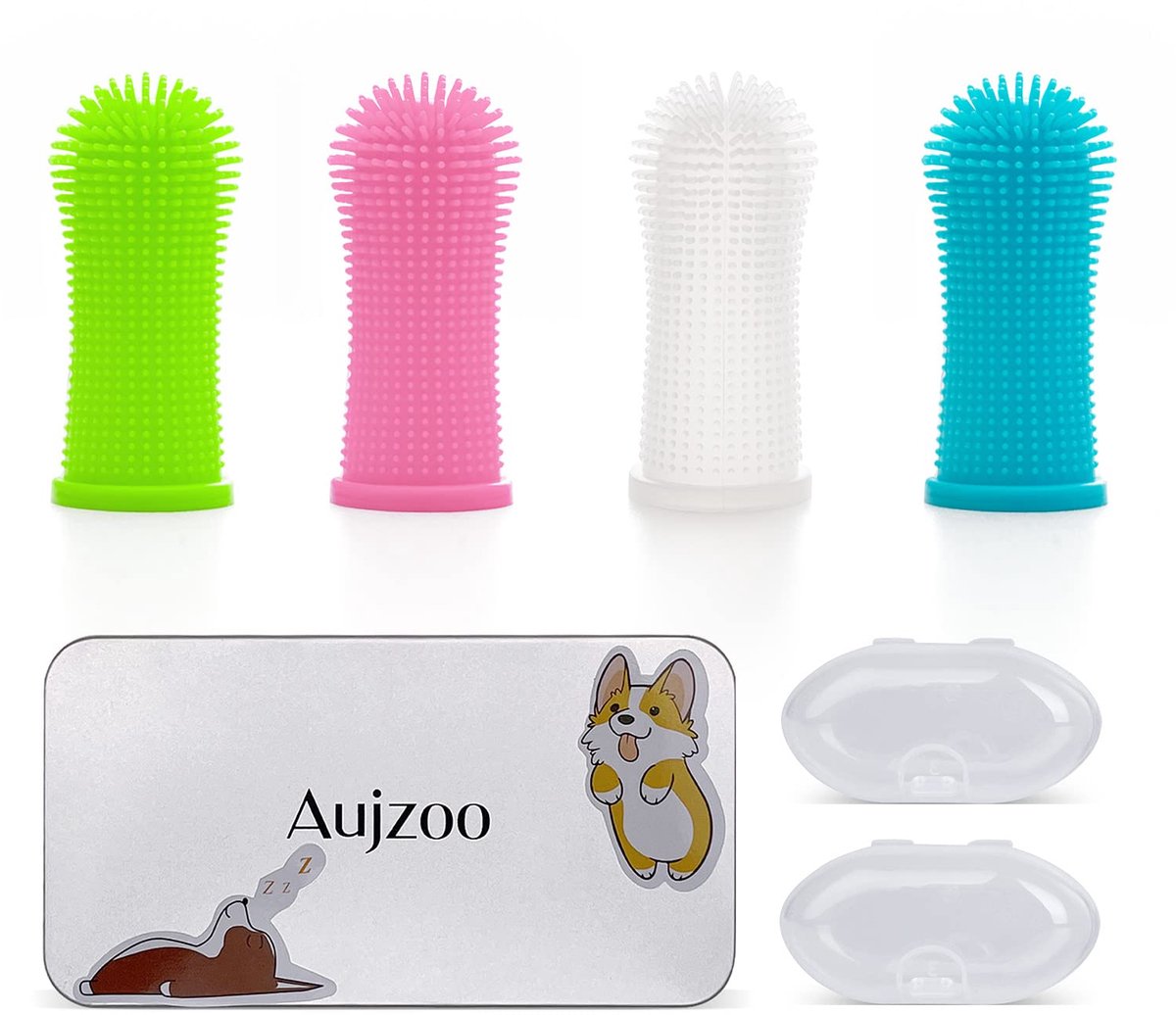 Dailygoods - Hondentandenborstelset, 4 Verpakkingen - 360º Tandheelkundige Verzorging