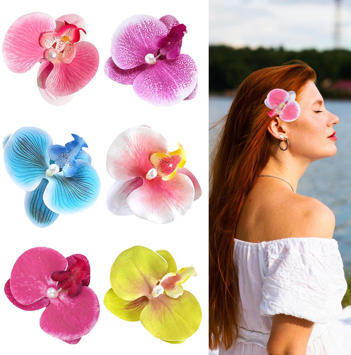 Dailygoods - Hawaii Haar Clips met Bloem - Kleurrijke Haaraccessoires voor Feesten
