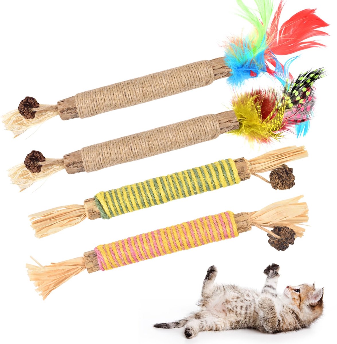 Dailygoods - Catnip Sticks voor Katten - Kauwspeelgoed voor Tandverzorging (S/4 Stuks)