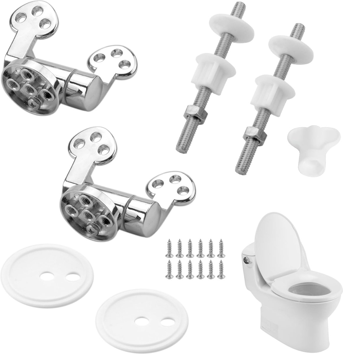 Dailygoods - Vervangingsscharnierset voor Toiletbril - Universele Montage van Zinklegering